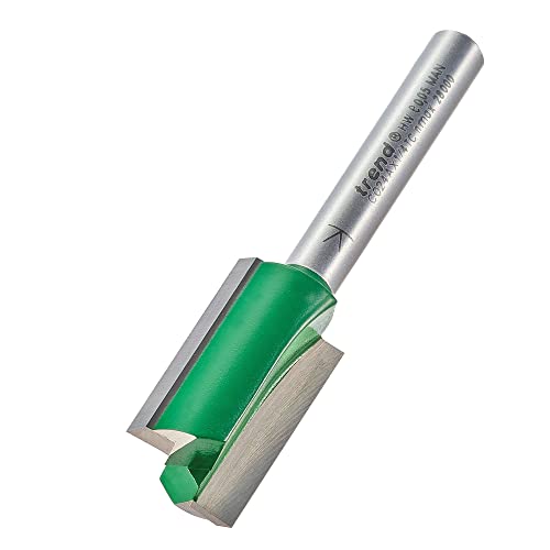 Trend CraftPro Straight Two Flute Router Cutter Bit, 1/4 Inch Shank, 15mm Cut Diameter & 25mm Cut Length, Tungsten Carbide Tipped, C024AX1/4TC