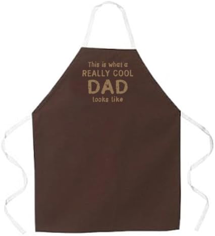 Attitude Aprons Fully Adjustable "This Is What a Really Cool Dad Looks Like" Apron, Brown
