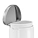 simplehuman 10 Liter / 2.3 Gallon Small Semi-Round Bathroom Step Trash Can, White Steel With Stainless Steel Lid