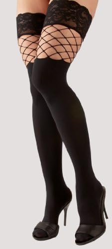 Cottelli Collection Small Black 2-in-1 Stay-Ups by Cottelli Lingerie