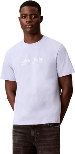 Camiseta Estampada SS 30S WHSL CK NYC LV14RE831G para Hombre, Color Morado (Azul Casual), Talla M, Morado (Azul Casual), M