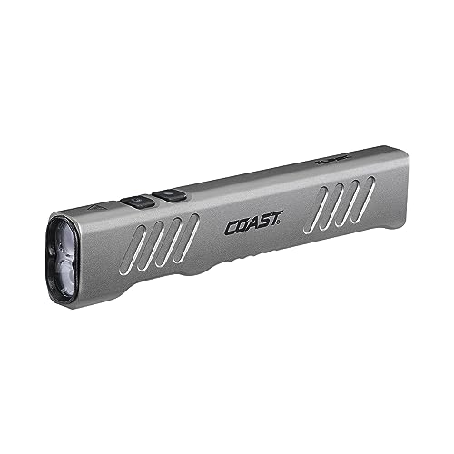 Coast TX300R 3000 Lumen Rechargeable Tactical Flashlight - Long Range With Strobe Mode