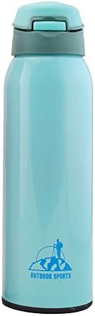 Sports Water Bottle, MerceHygea Vacuum Insulated Water Bottle 14oz Double Wall Stainless Steel Water Bottle, Keeps Your Drink Hot or Cold, Perfect for Camping Hiking Cycling Fitness (Green with Brush)