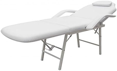 73" White Portable Massage Foldable Table With Black Non-Woven Bag 3 Folds Chair Tattoo Parlor Spa Salon Facial Bed Beauty Adjustable Height Professional Therapists Back Home Therapy