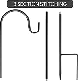 SDZHDMO 2PCS 120cm Shepherd's Crook Hooks Adjustable Metal Stake Hangers view 2