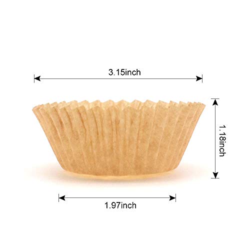 200Pack Natural Cupcake Liners Unbleached Muffin Liners Greaseproof