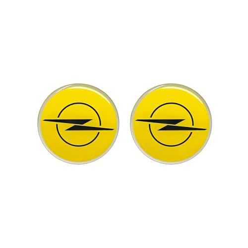 Emblema Adhesivo 3D Compatible con Opel, Producto con Licencia (Amarillo, 12 mm)