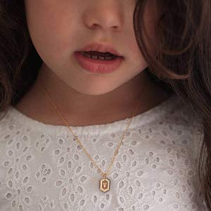 Gold Initial Necklaces Monogram Necklace , Square Tiny Initial Necklaces for Women Girls Gold Number Necklace for Men Boys-A