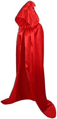 lloween Hooded Cloak Dress up Cosplay Costume Full Length Christmas Party Cape(Silver) • EASY TO CLEAN AND MAINTAIN:Recommended hand wash and Hang Dry to keep the Cloak original shape and beauty(Red)
