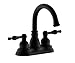 Derengge Matte Black Bathroom Faucet,Two-Handle Lavatory Bathroom Sink Faucet with Pop up Drain Trim Assembly, 360° Swiwel Spout Faucet 3 Hole,F-450-JM MT