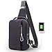 Muzee Mens Sling Backpack Shoulder Travel Bag Crossbody Pack with USB Charging Port for Running Purple blue