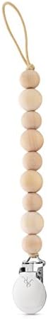 Beaded Pacifier Clip Cutie Clip (Natural, Harris)