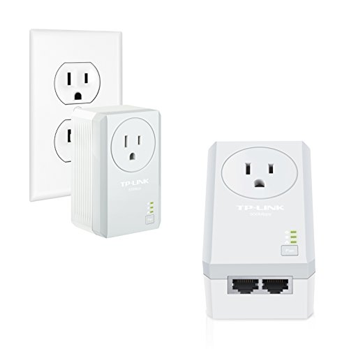 TP-Link AV500 2-Port Powerline Adapter w/ Power Outlet Pass-Through Starter Kit, Up to 500Mbps (TL-PA4020P KIT)