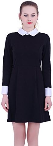 GCAROL Women's Elegant Peter Pan Collar Preppy Ladies Vintage Dresses Size S