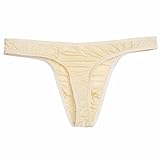 FEESHOW Men's Silky Bikini Thongs G String Pouch Underwear Swimwear
