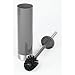 mDesign Slim Toilet Bowl Brush and Holder for Bathroom Storage - Brushed/Slate Gray Stainless Steel