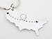 USA map keychain Long Distance Relationship keychain Choose your location States LDR Long Distance Love best friend family going away gift