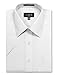 Allsense Men's Dress Shirt Regular Fit Soild Business Formal Short Sleeve Button Up Shirts, White, 15.5
