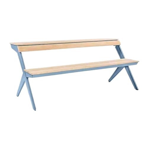 XRXwuf689 Outdoor Garden Bench Outdoor Bench, Park Plasticwood Chair with Steel Metal Frame, for Garden Balcony Terrace Park Bench(Small)