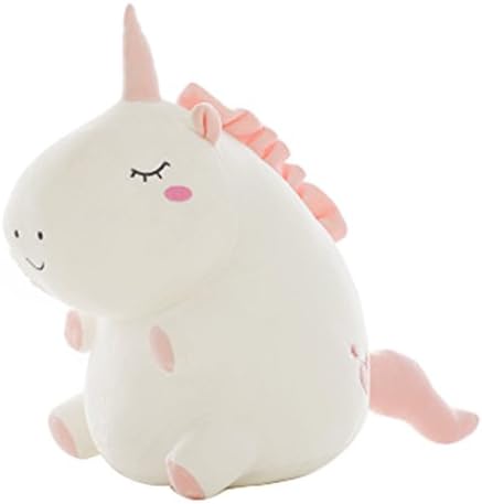 Jiquan Adorable Fat Unicorn Plush Toy Stuffed Animal Doll (White, Large (11.8 inch))