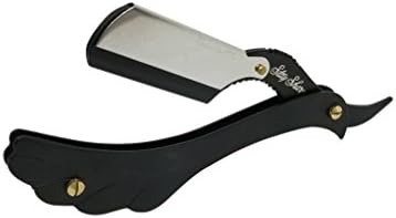 Straight Razor for Barbers Feathered Style Hybrid Cutthroat Razor (Matted With Silver)