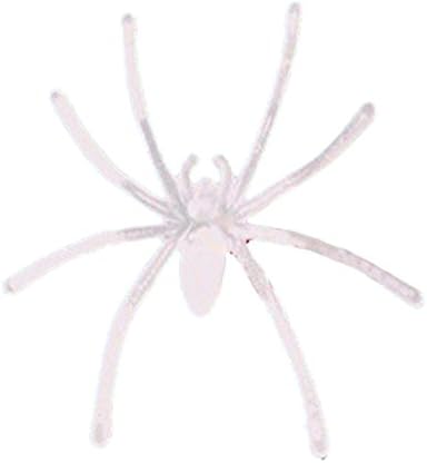GOTOBUYWORLD Holloween Toy Decoration Prop Plastic White Luminous Spider 20 in 1 Pack DIY Accessories 4.55cm