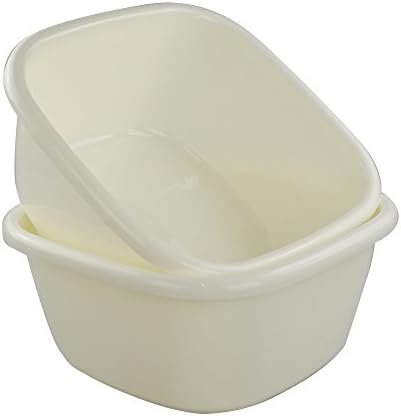 Pekky 16 Quart Wash Basin, 2-Pack, Cream