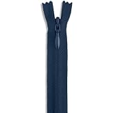 24 Inch Nylon Invisible Zipper for Sewing, DIY Crafts Dresses Skirts Pillows - Conceal Nylon Coil Zipper for Tailoring and Home Decor (Navy)