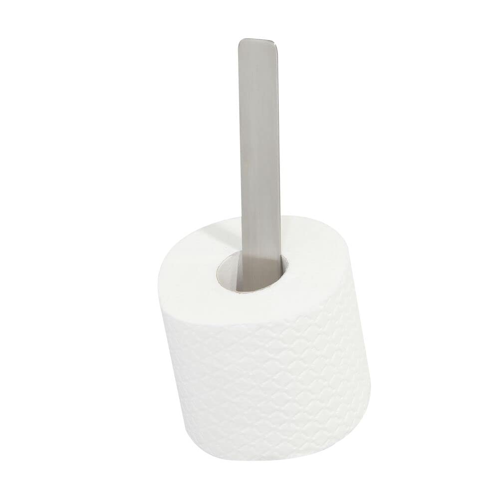 Tiger Colar Spare Toilet Roll Holder, Mounting without Drilling, Stainless Steel Brushed, 5 x 24.3 x 6.9 cm