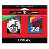 Lexmark #23 Black/#24 Color Combo Pack Return Program Ink Cartridges