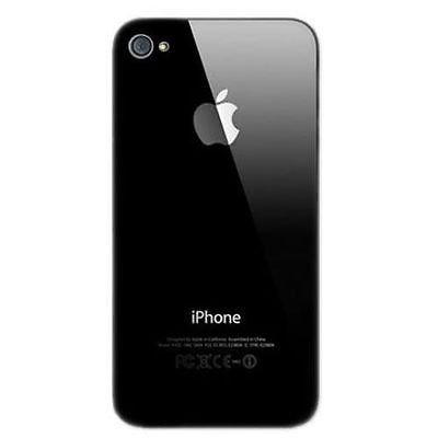 Black Cover OEM Replacement Glass Back Battery Cover for iPhone 4 A1349 Verizon (Black)