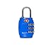Just Lock Authorized TSA Approved Metal Material Security 3 Combination Travel Suitcase Luggage Bag Code Lock Padlock (Blue)