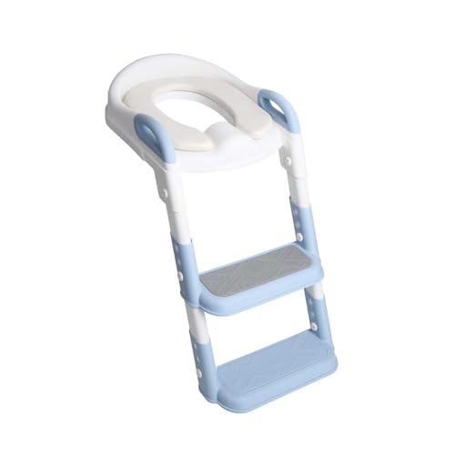 Troninho Redutor Infantil Assento com Escada OHANA BABY – Para Vaso Sanitário Redondo, Antiderrapante, Ideal para Crianças em Processo de Desfralde A partir de 18 Meses (Azul)