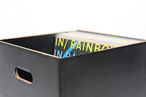 Big Fudge Record Cube! Vinyl Record Storage Holder - Set of 5 Boxes for Beloved Vinyls with Blank Labels to Keep Track of Albums Inside - Keeps Up to 350 LP Records Safe! Record Album Storage