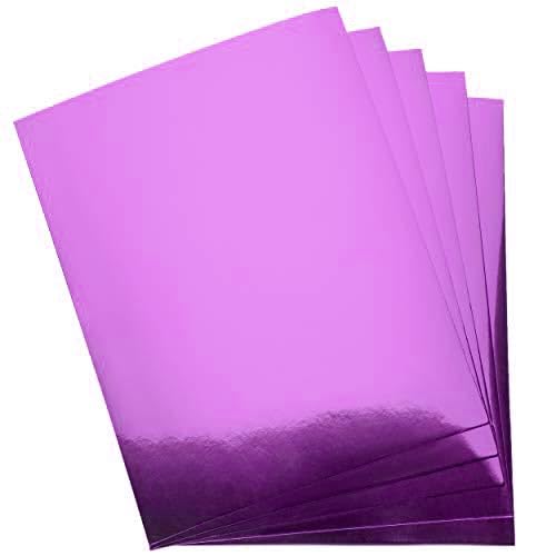 Sixstore 20 Sheets A4 Metallic Card 250 GSM, Craft Supplies for Kids, Ideal for Craft Activities and Decoration Making (Purple)