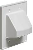 Arlington CE2-1 Recessed Low Voltage Cable Plate, 2-Gang, White, 1-Pack