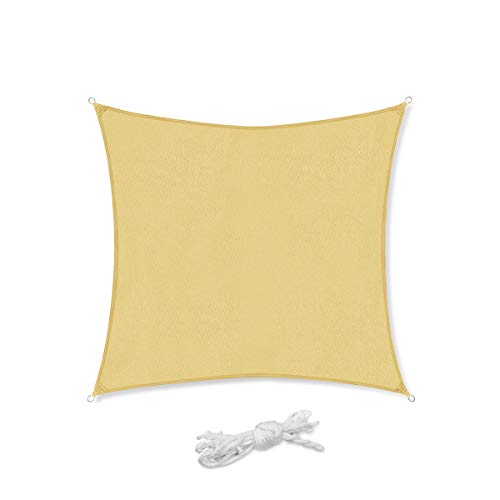 Sekey Quadratisches Sonnensegel aus PES-Polyester, wasserdicht, UV-beständig, witterungsbeständig, langlebig, perfekt…
