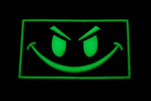 Glow in the Dark Smiley Face PVC Morale Patch