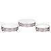 Amalfi Decor Cake Stand Plateau Riser Set of 3 Pack, Mirror Dessert Cupcake Pastry Candy Display Plate for Wedding Event Birthday Party, Round Metal Pedestal Holder, Rose Gold