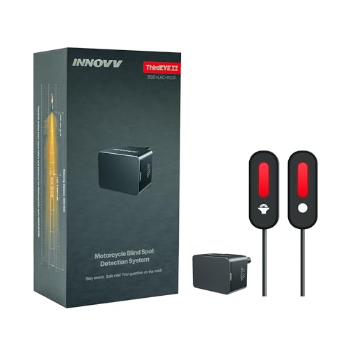INNOVV ThirdEye Motorcycle Blind Spot Assistant with AK and Opt Alarm Waterproof Motorcycle Assistant Detect Side and Rear Hazard for Motorcycles E-Bike (Mirror Version)