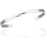 Bracelets for Women, Twisted Cuffs Bracelet made of 316 Stainless Steel, Available in Gold/Silver Dual Colors, is a Birthday Gift Jewelry for Women