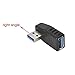 JINHEZO USB 3.0 Vertical Male to Female Adapter Left Angle and Right Angle Adapter