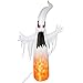amzdeal Halloween Inflatable Ghost 8Ft Upgraded HalloweenTerrible White Ghost with Lighted Real Flames and Eyes Indoor Outdoor Yard Lawn Party Decoration Includes 5 Stakes and 3 Tethers