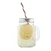 Mason Jar Mugs with Handle, SILVER Lid and Plastic Straws. 16 Oz. Each. Old Fashion Drinking Glasses - Pack of 4. By Premium Vials