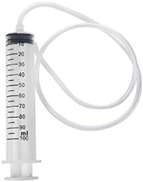 LOVEDIY 100ml Plastic Syringe, Garden Syringe, Disposable Syringe, Sterile Single Pack, 80cm Flexible Clear Plastic Tubing