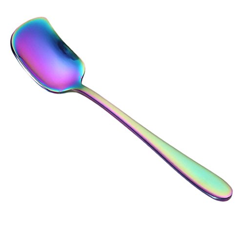 image for ZTTONE Spoon,Colorful Spoon Handle Spoons Flatware Ice Cream Drinking 