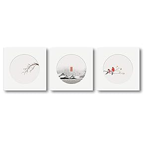 Canvas Wall Art Four Season View Painting Artwork for Home Prints Framed - 12"x12"x3 Panels