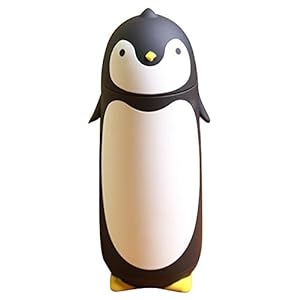 Edelstahl-Thermobecher in niedlichem Pinguin-Design 280 ml Schwarz