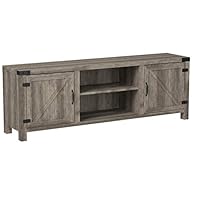 Walker Edison Furniture Company 70" Farmhouse Barn Door TV Stand - Grey Wash