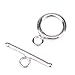 2 Sets Sterling Silver Round Toggle Clasp Connectors 10mm for Bracelet Necklace Jewelry Craft Making SS28